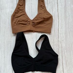 Commando Classic Black V-Neck Sports Bra S/M